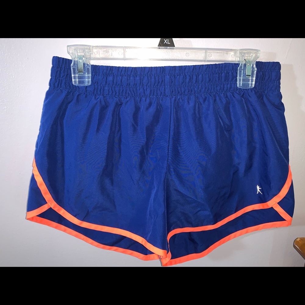 Navy Blue and Orange Athletic Shorts